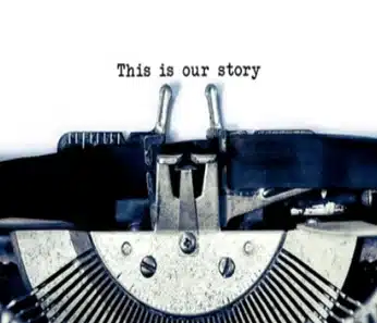 Typewriter with the words This is our story – VeriCore company background